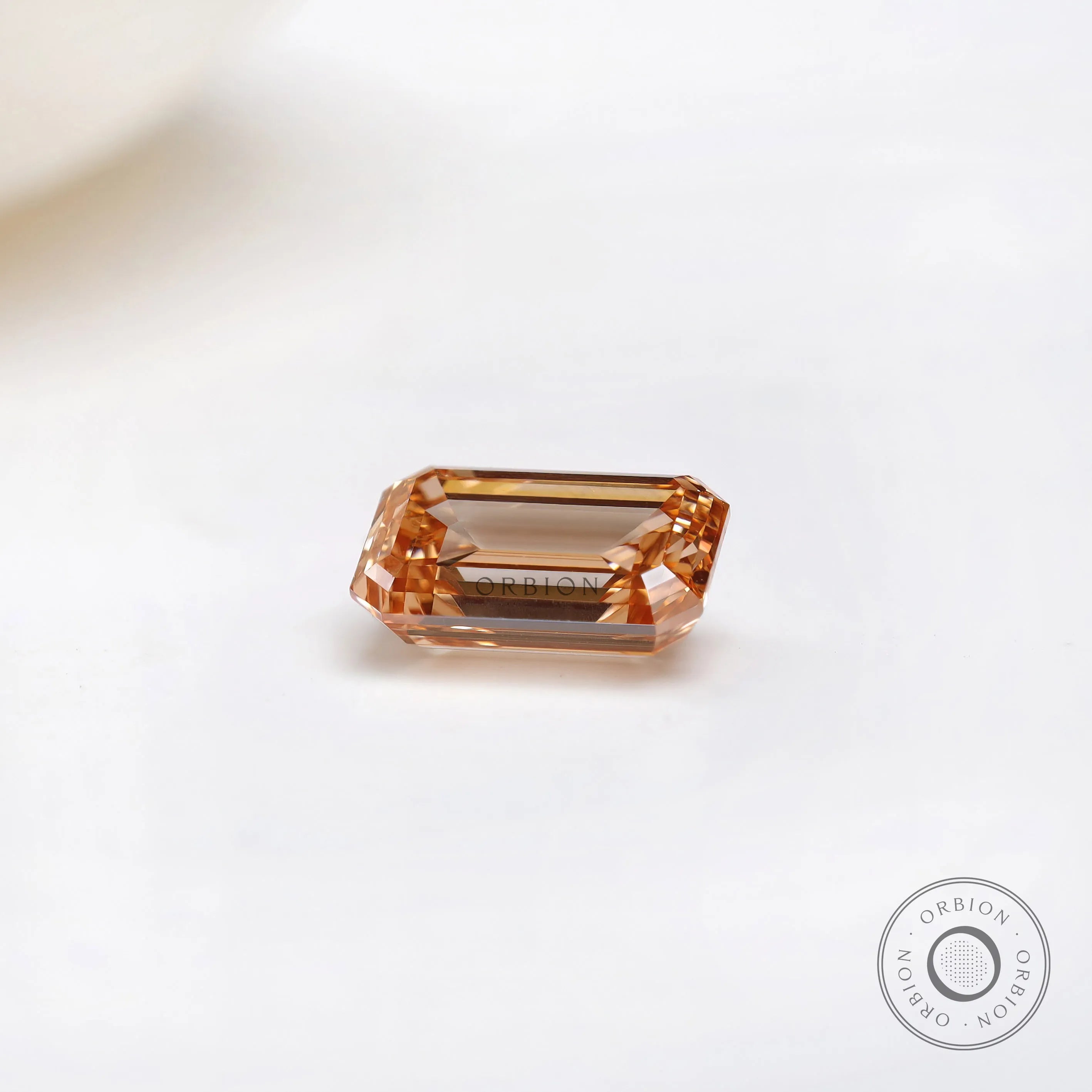 Pavilion angle of fancy orange emerald cut diamond