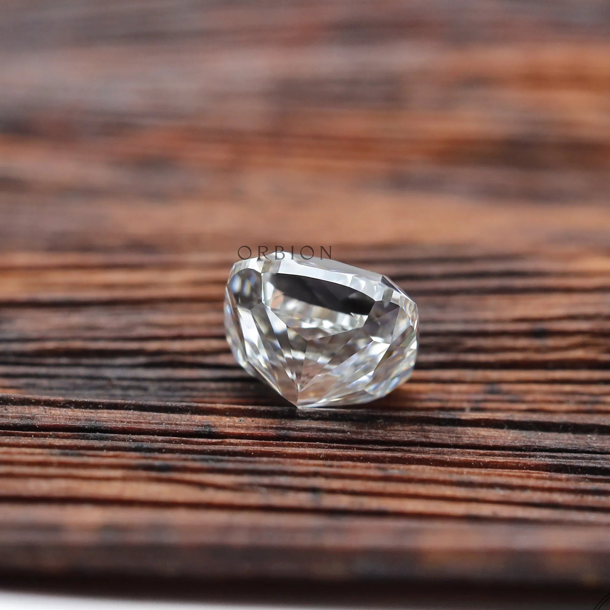 Bottom view of brilliant cut cushion loose diamond