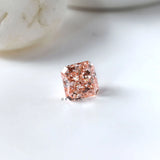 Loose radiant vivid pink lab diamond standing upright alone