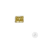 Fancy yellow radiant lab diamond front profile view