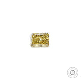 Fancy yellow radiant lab diamond front profile view