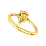 Champagne Pear Cut Moissanite Ring, 14K Yellow Gold Engagement Ring, Dainty Ring Gold, Minimalist Ring, Anniversary Ring for Her