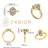 Classic 4 CT Elongated Cushion Cut Moissanite Solitaire 14k Solid Yellow Gold Engagement Ring 6 Claw Prongs Anniversary Ring/Gift In Fashion