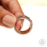 Rose Gold Stacking Bridal Set, Trio Wedding Set, Bridal Sets Diamond, Rings for Wife, Stackable Bands, Engagement Ring, Moissanite Ring