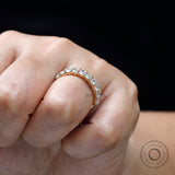 Oval Moissanite Half Eternity Band, Unique Oval Wedding Band, Minimalist Wedding Band For Women, Stacking Band, 10k/14k/18k Solid Gold Band