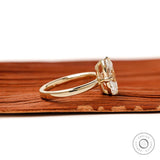 OMC Bar Culet Elongated Cushion Lab Diamond Engagement Ring in 14k Yellow Gold Compass Setting 2 Carat Antique Cut Lab Grown Diamond Ring