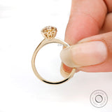 3.34 CT Dark Champagne Oval Moissanite Engagement Ring, Tulip Set Solitaire Ring, Delicate Anniversary Ring For Her, Double Claw Prong Ring