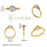 1 Ct Old European Cut Moissanite Engagement Ring, Classic Satin Finish Rings For Women, Vintage Ring Gold, 10K/14K/18K Gold Art Deco Ring