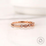 Art Deco Moissanite Fine Milgrain Wedding Band, Vintage Style Half Eternity Stacking Band, Unique Bridal Matching Band, Dainty Band For Her