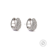 Diamond Multi-Row Tapered Hoop Earrings, Lab Grown Diamond Earrings, Pave Diamond Hoop Earrings, 10k/14k/18k Solid Gold Dome Earrings