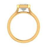 Elongated Asscher Cut Engagement Ring, Bezel Set Ring, Cathedral Ring Moissanite, Step Cut Ring, Yellow Gold Ring, Promise Ring For Her