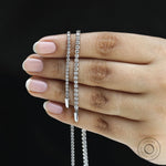 14k white gold classic diamond tennis bracelet, dainty design for everyday elegance