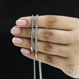 14k white gold classic diamond tennis bracelet, dainty design for everyday elegance
