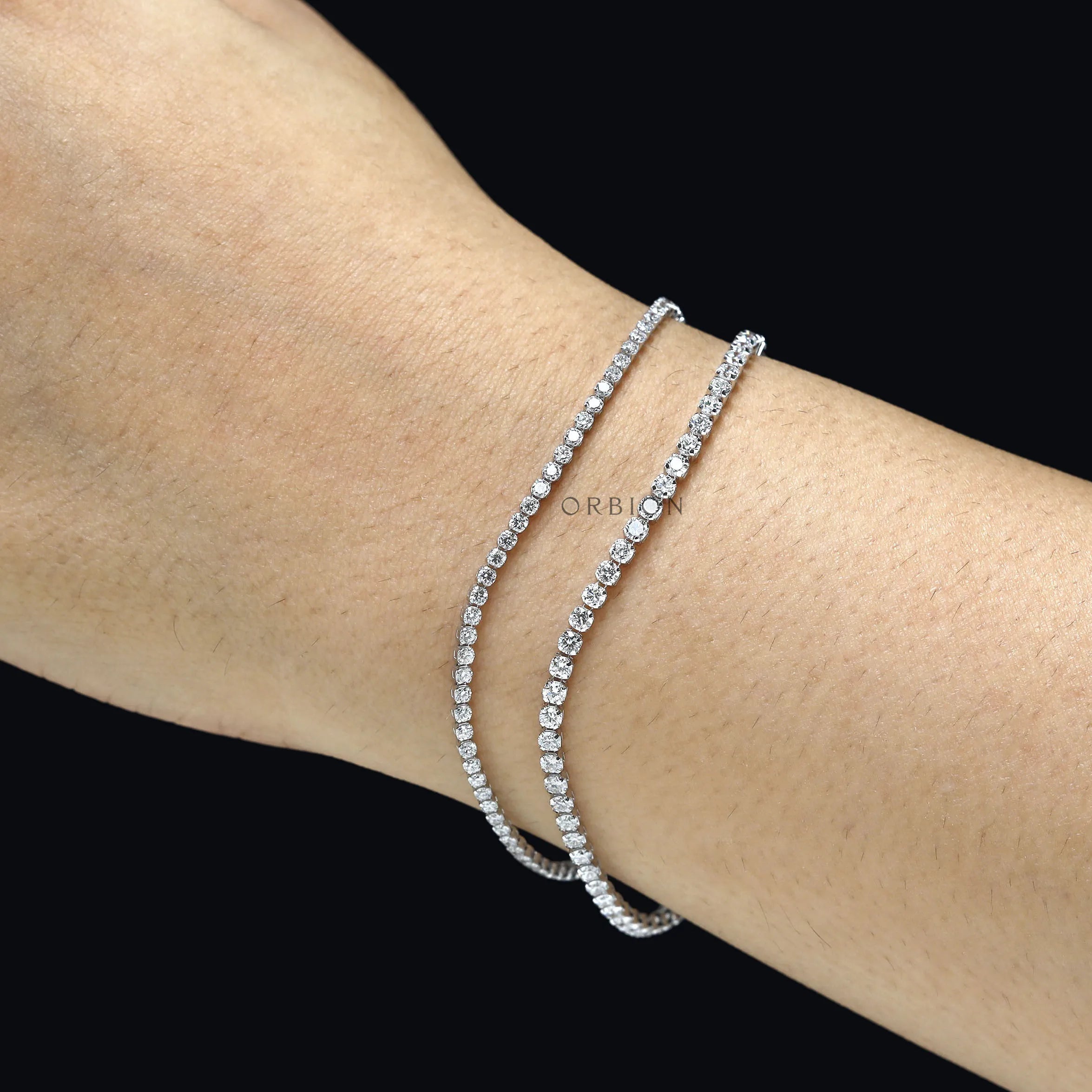 Lab grown diamond bracelet in 14k white gold, dainty and delicate, ideal for gifting