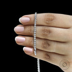 Dainty classic diamond bracelet in 14k white gold, young girl bracelet