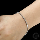 lightweight diamond tennis bracelet, perfect gift for young women, 14k white gold
