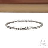 Lightweight 2.40 mm diamond tennis bracelet, perfect for gifting and everyday wear, 14k white gold