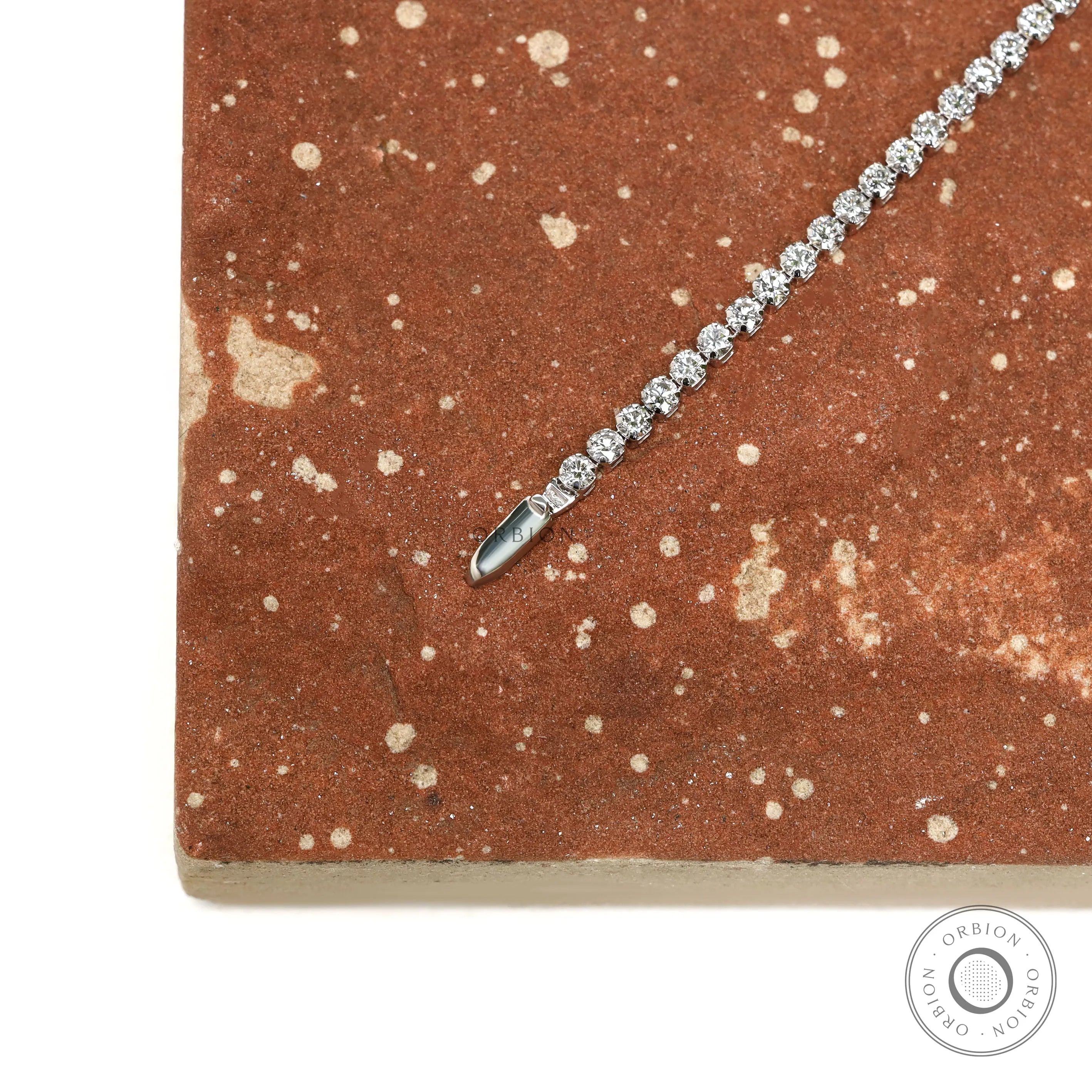 Classic diamond tennis bracelet, delicate design in 14k white gold for young women