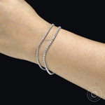 Everyday wearable 1.80 mm diamond tennis bracelet, dainty and elegant in 14k white gold