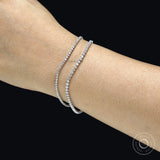 Everyday wearable 1.80 mm diamond tennis bracelet, dainty and elegant in 14k white gold