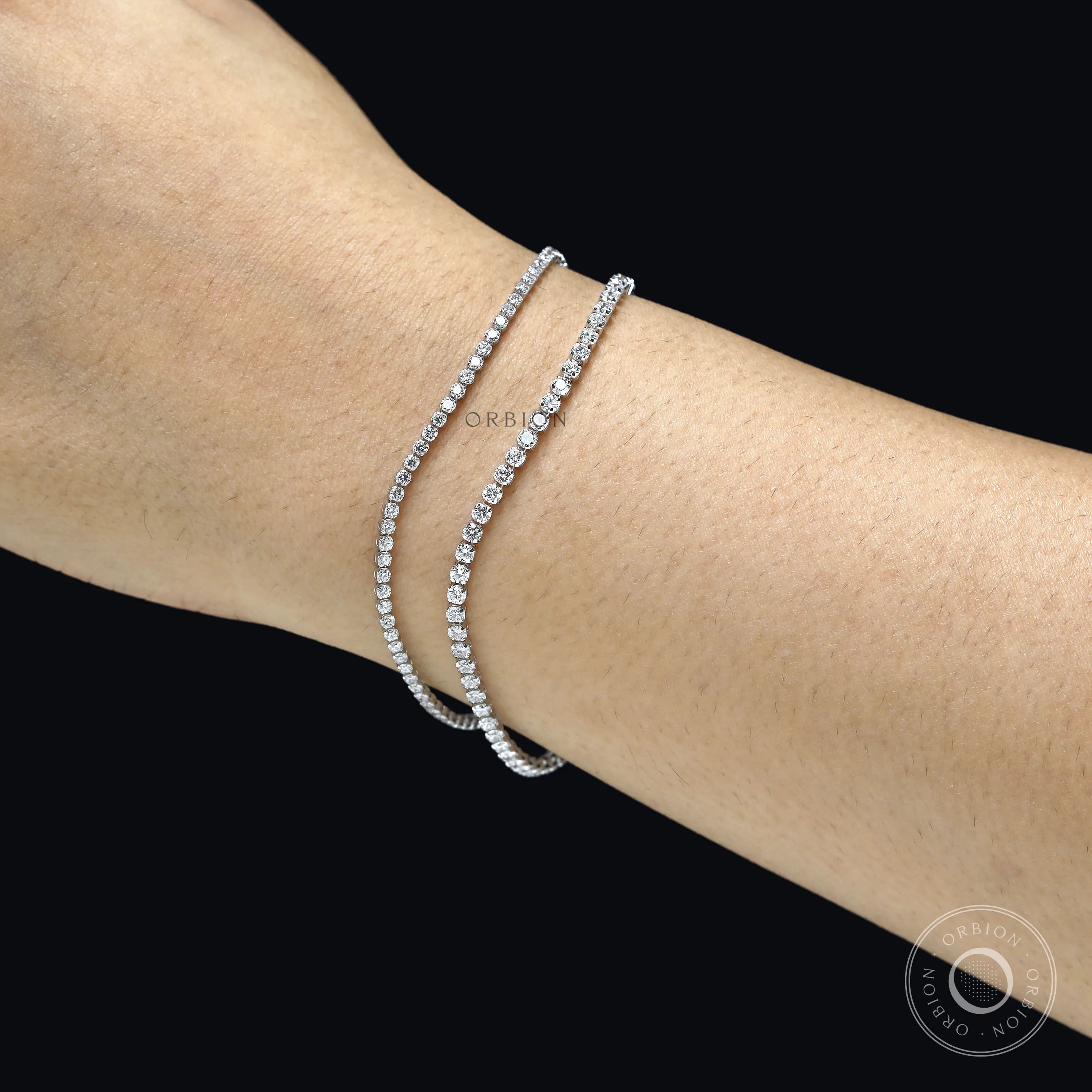 Everyday wearable 1.80 mm diamond tennis bracelet, dainty and elegant in 14k white gold