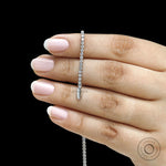 Elegant dainty diamond bracelet 1.80 mm, classic tennis design in 14k white gold