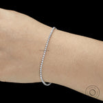 Timeless 1.80 mm dainty diamond tennis bracelet, lightweight 14k white gold for special gifts