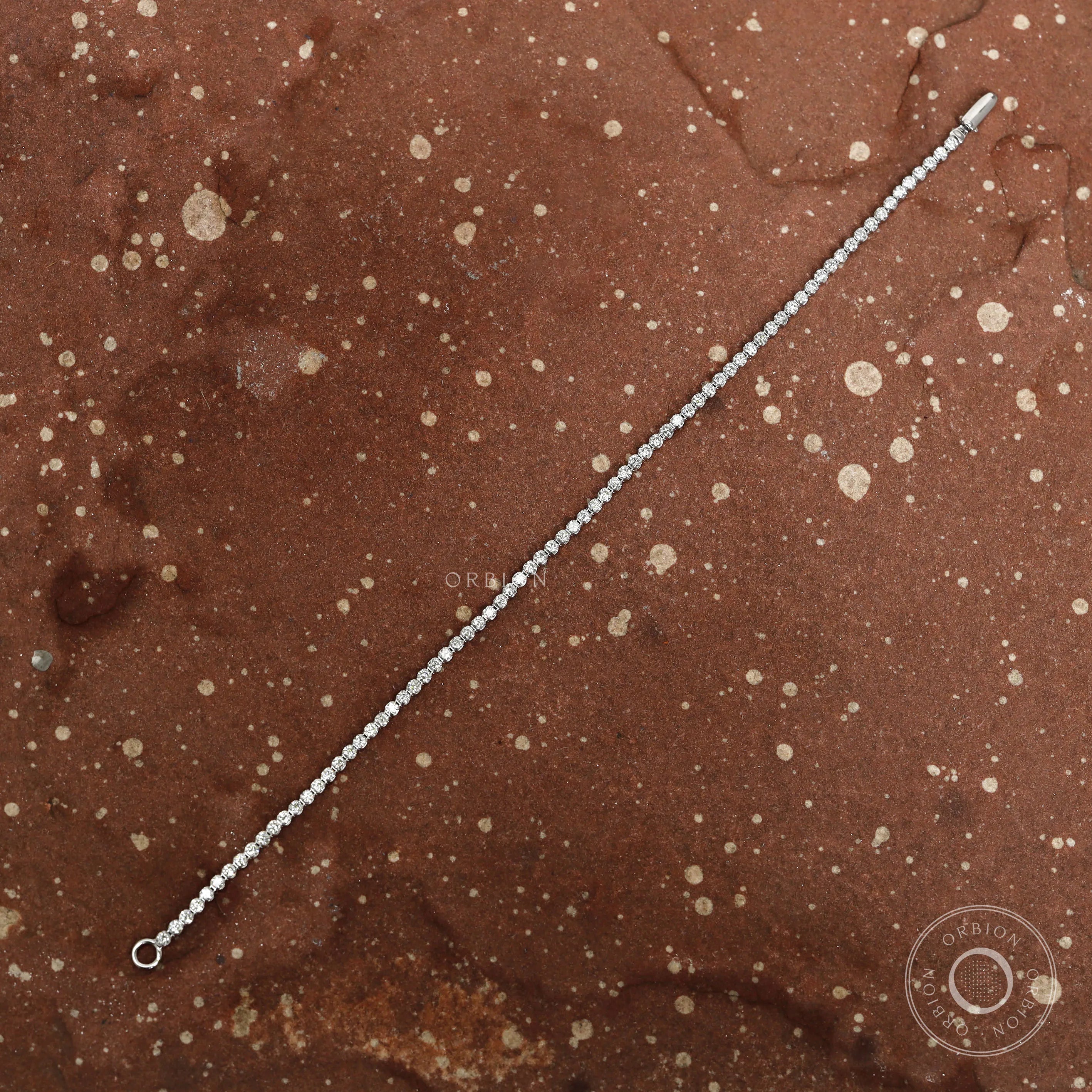 1.80 mm round diamond tennis bracelet, delicate design in 14k white gold for young women