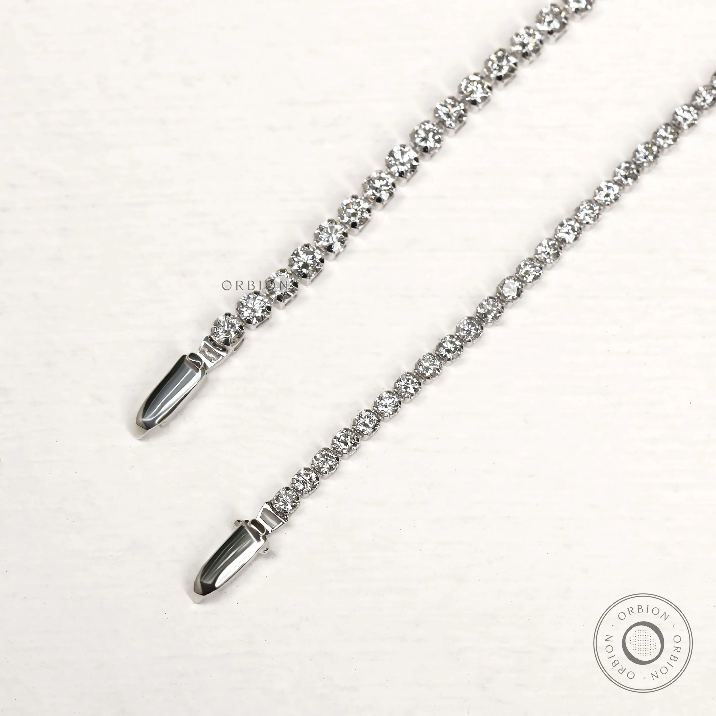 14k white gold classic diamond tennis bracelet, dainty design for everyday elegance