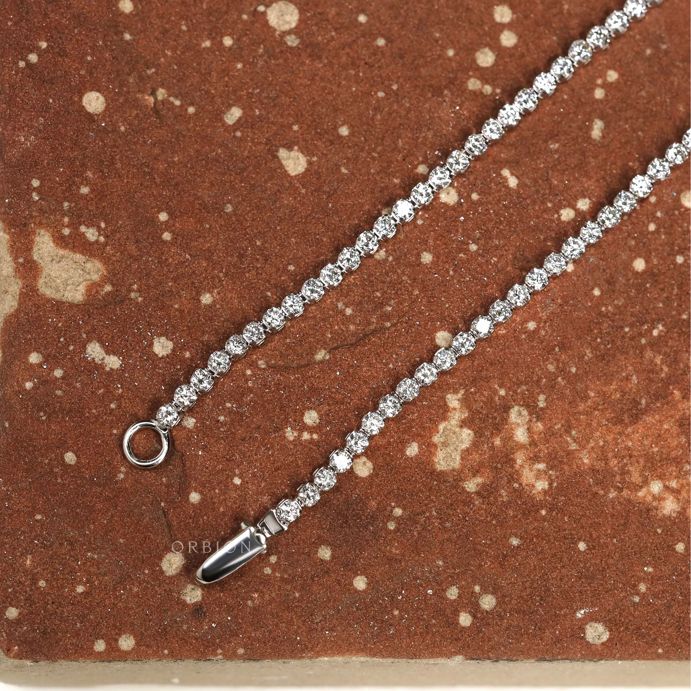 1.80 mm diamond tennis bracelet in 14k white gold, lightweight and versatile for daily wear