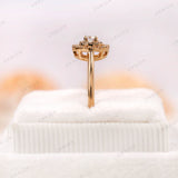 Lab Grown Diamond Double Halo Engagement Ring, 18K Yellow Gold, Vintage Style Halo Ring, Promise Ring For Her, Dainty Halo Ring