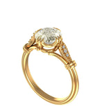 Gorgeous Elongated Cushion Moissanite Engagement Ring - Art Deco Solid Gold Beauty, Vintage Old Mine Cut Moissanite Ring