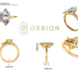 Marquise cut Moissanite engagement ring vintage yellow gold Unique Cluster engagement ring women diamond wedding Bridal Anniversary gift