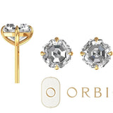 2 CT Antique Asscher Cut Moissanite Screw Back Ear Studs, 14K Yellow Gold Stud Earrings, Moissanite Stud Earrings, Gold Earrings For Women