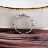 14K White Gold Moissanite/Lab Diamond Wedding Band, Half Eternity Band, Delicate Stacking Band, Wedding Band Women, Dainty Women Ring