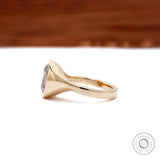 Unique Bezel Set White Moissanite Ring for a Modern Bride, Dazzling Chunky Statement Ring with a Twist of Elegance, Bold Old Mine Cut Ring