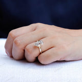 Old Mine Cut Pear Moissanite Ring, Solitaire Pear Engagement Ring, Unique Vintage Style Ring, Georgian Ring, Claw Prong Ring, 14k Gold Rings