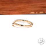 Unique curved wedding band solid gold minimalist ring pure gold wedding ring matching band stacking ring wedding band gift for her