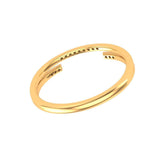 14K Gold Pave Open Cuff Ring, Unique Open Wedding Band Ring, Thin Minimalist Stacking Ring, Open Gap Spacer Ring, Matching Band For Women