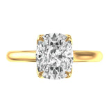 3.1 Ct Elongated Cushion Cut Moissanite Tulip Solitaire Engagement Ring, 14K Solid Yellow Gold Wedding Ring, Floral and Nature Inspired Ring