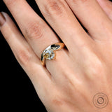 1.2CT Pear Moissanite Engagement Ring Bypass Band Unique Ring 14K Solid Gold Ring, Wedding Ring, Curved Band Promise Ring Anniversary Gift