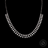 Round & Pear Cut Diamond Flexible Choker Necklace, Solid Gold Minimal Diamond Necklace, Lab Diamond Flexible Linking Statement Necklace