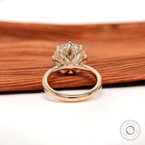 11MM Large Round Cut Solitaire Moissanite Tulip Setting Engagement Ring Yellow Gold 8 Prong Round Tulip Ring Head Unique Anniversary Ring