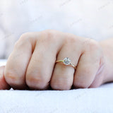 Elongated Cushion Moissanite Ring, Old Mine Cut Ring, Two Tone Gold Ring, Vintage Wedding Ring, Georgian Style Ring, Old Cut Rings