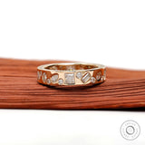 Multi Shaped Moissanite Full Eternity Band, Unique Mix Shape Cluster Wedding Band For Women, Beautiful Vintage Anniversary Band Gift For Her