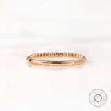 14k Gold Beaded Band Ring / Dainty Minimalist Stacking Ring for Women / 14k Gold Ball Ring / Gold Dotted Ring, Perfect for Simple Elegance