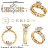 Oval Lab Diamond Ring Set Engagement Ring With Matching Shared Prong Setting Wedding Band 18k Yellow Gold Moissanite Bridal Ring Set