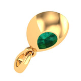 Dark Green Brilliant Cut Pear Moissanite Pendant, 10K Solid Yellow Gold Bezel Set Tear Drop Pendant, Green Stone Pendant