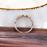 Dainty Moissanite Band, Half Eternity Band, Marquise Shaped Stacking Band, Minimalist Ring Jewelry, Delicate Band Ring, 14k Rose Gold Band