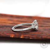 Old European Cut Round Shape Moissanite Engagement Ring 10K White Gold Wedding Ring OEC Round Cut Solitaire Ring Unique Euro Shank Ring